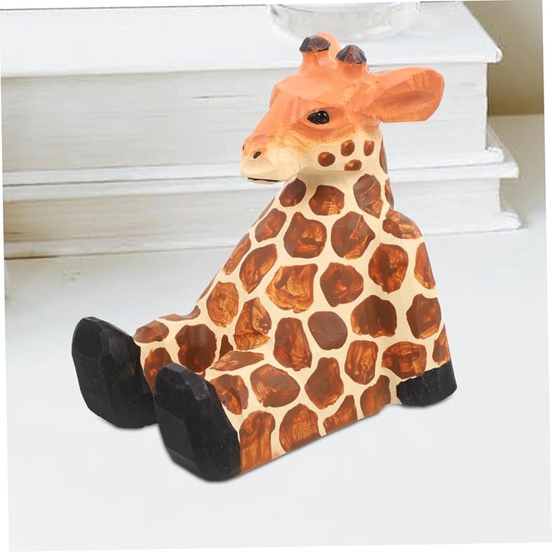 Wooden Giraffe Phone Holder Stable Non Slip Desk Stand For Bed Sofa Video Calls - Image 4